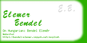 elemer bendel business card